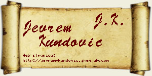 Jevrem Kundović vizit kartica